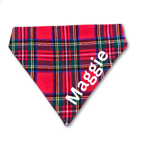 Red Plaid Slip On Bandana