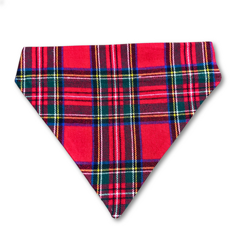 Red Plaid Slip On Bandana