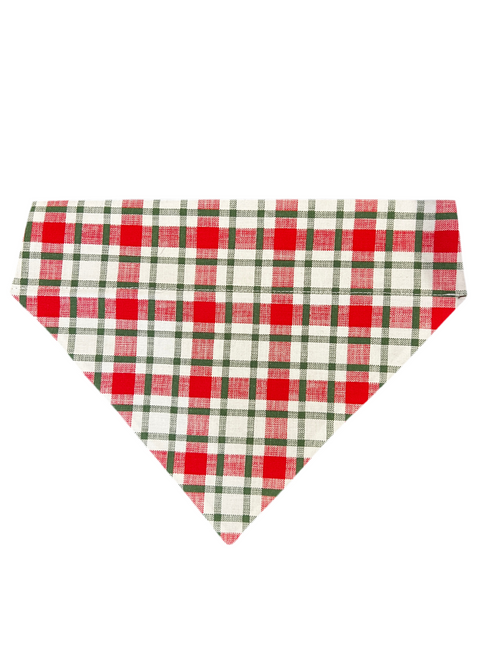 White Plaid Slip On Bandana