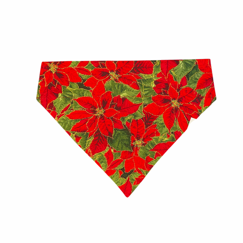 Glitter Poinsettia Slip On Bandana