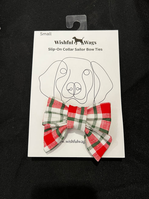White Slip on Collar Sailor Bow Tie