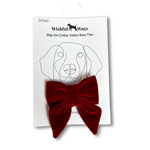 Red Velvet Slip On Collar Sailor Bow Tie