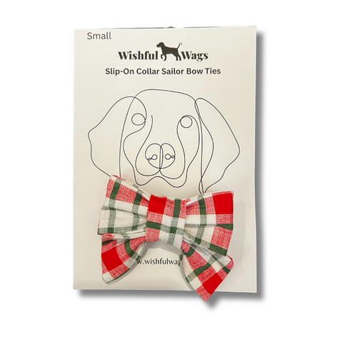 White Plaid Slip On Collar Sailor Bow Tie