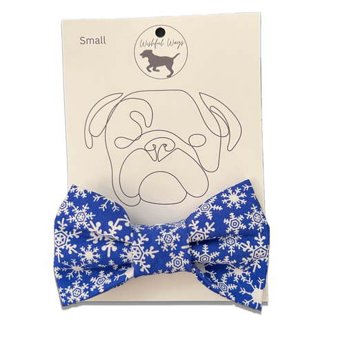 Blue Snowflake Bow Tie