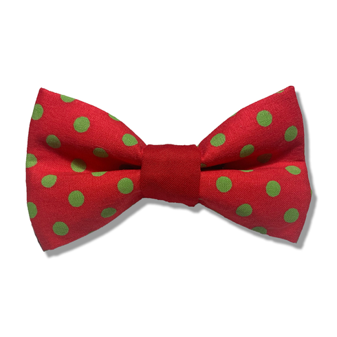 Red & Green Polka Dot Bow Tie
