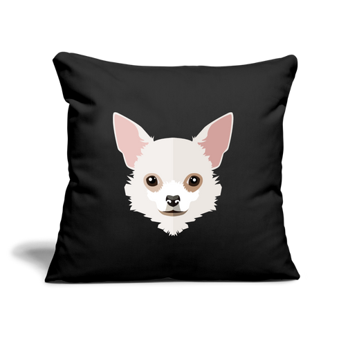 Chihuahua-Black Throw Pillow Cover 18” x 18” - black