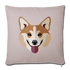 Corgi Face Throw Pillow Cover 18” x 18” - light taupe