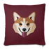 Corgi Face Throw Pillow Cover 18” x 18” - burgundy