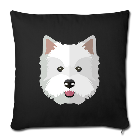 Westie Throw Pillow Cover 18” x 18” - black