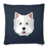 Westie Throw Pillow Cover 18” x 18” - navy