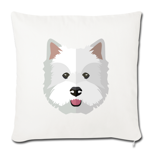 Westie Throw Pillow Cover 18” x 18” - natural white