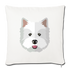 Westie Throw Pillow Cover 18” x 18” - natural white