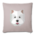 Westie Throw Pillow Cover 18” x 18” - light taupe