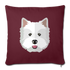 Westie Throw Pillow Cover 18” x 18” - burgundy