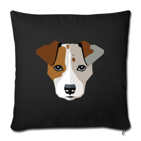 Jack Russell Terrier Throw Pillow Cover 17.5” x 17.5” - black