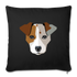 Jack Russell Terrier Throw Pillow Cover 17.5” x 17.5” - black