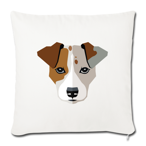 Jack Russell Terrier Throw Pillow Cover 17.5” x 17.5” - natural white