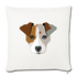 Jack Russell Terrier Throw Pillow Cover 17.5” x 17.5” - natural white