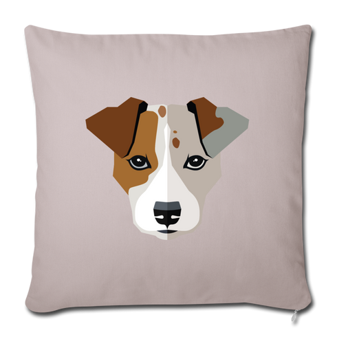 Jack Russell Terrier Throw Pillow Cover 17.5” x 17.5” - light taupe