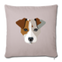 Jack Russell Terrier Throw Pillow Cover 17.5” x 17.5” - light taupe