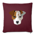 Jack Russell Terrier Throw Pillow Cover 17.5” x 17.5” - burgundy