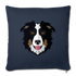 Black Tri Australian Shepherd Throw Pillow Cover 17.5” x 17.5” - navy
