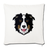Black Tri Australian Shepherd Throw Pillow Cover 17.5” x 17.5” - natural white