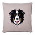 Black Tri Australian Shepherd Throw Pillow Cover 17.5” x 17.5” - light taupe