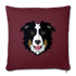 Black Tri Australian Shepherd Throw Pillow Cover 17.5” x 17.5” - burgundy