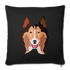 Sable Rough Collie Throw Pillow Cover 18” x 18” - black