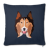 Sable Rough Collie Throw Pillow Cover 18” x 18” - navy
