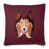 Sable Rough Collie Throw Pillow Cover 18” x 18” - burgundy