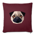 Pug Throw Pillow Cover 17.5” x 17.5” - burgundy