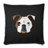 English Bulldog Throw Pillow Cover 17.5” x 17.5” - black