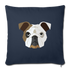 English Bulldog Throw Pillow Cover 17.5” x 17.5” - navy