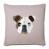 English Bulldog Throw Pillow Cover 17.5” x 17.5” - light taupe