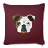 English Bulldog Throw Pillow Cover 17.5” x 17.5” - burgundy