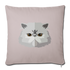 Persian Cat Throw Pillow Cover 17.5” x 17.5” - light taupe