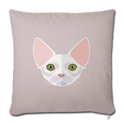 Sphynx Cat Throw Pillow Cover 17.5” x 17.5” - light taupe