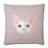 Sphynx Cat Throw Pillow Cover 17.5” x 17.5” - light taupe