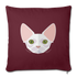 Sphynx Cat Throw Pillow Cover 17.5” x 17.5” - burgundy