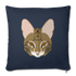 Bengal Cat Throw Pillow Cover 17.5” x 17.5” - navy