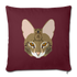 Bengal Cat Throw Pillow Cover 17.5” x 17.5” - burgundy