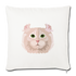 American Curl Cat Throw Pillow Cover 17.5” x 17.5” - natural white