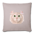 American Curl Cat Throw Pillow Cover 17.5” x 17.5” - light taupe