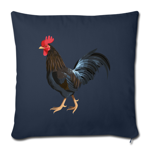 Rooster Throw Pillow Cover 17.5” x 17.5” - navy