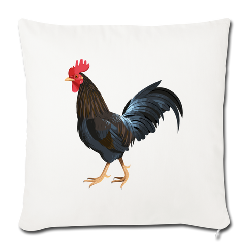 Rooster Throw Pillow Cover 17.5” x 17.5” - natural white