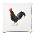 Rooster Throw Pillow Cover 17.5” x 17.5” - natural white