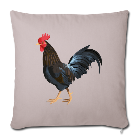 Rooster Throw Pillow Cover 17.5” x 17.5” - light taupe