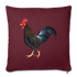 Rooster Throw Pillow Cover 17.5” x 17.5” - burgundy